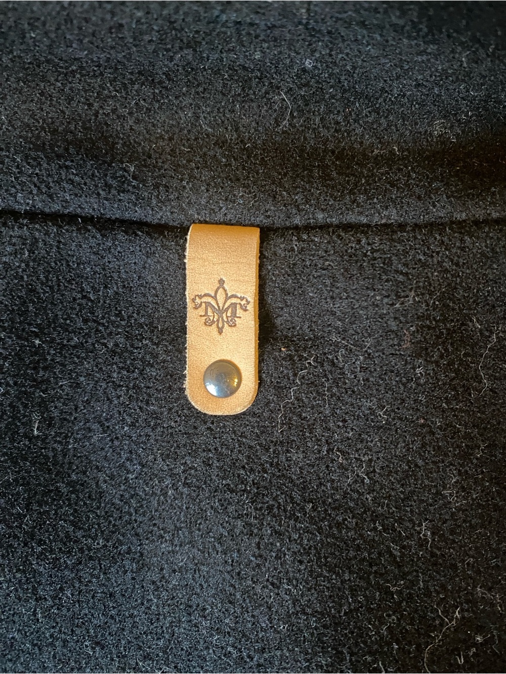 Mackage Knee-length Black Wool Coat with Leather Accents - Picture 4 of 6